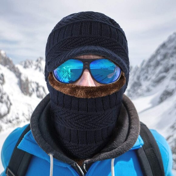 Winter Balaclava Thermal Ski Beanie Hat with Neck Warmer for Cycling and Skiing - Picture 6 of 7